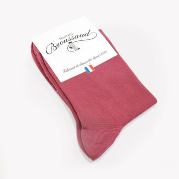 Mi-chaussette unie Rose Made in France Maison Broussaud